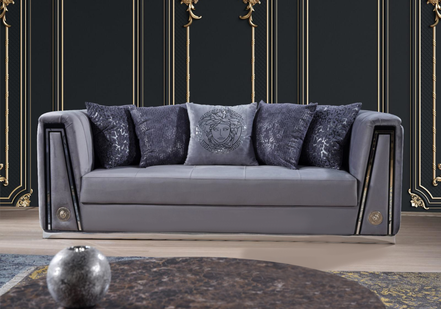Gray Versace Turkish sofa ELITE